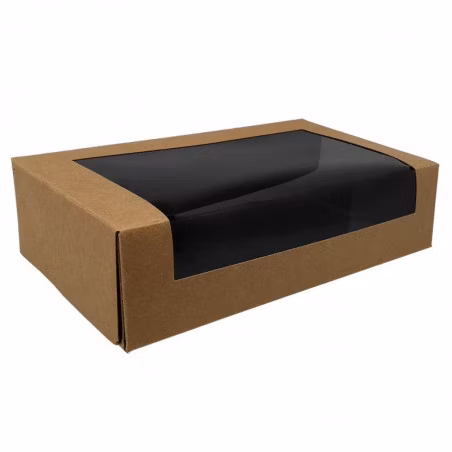 Caja de papel corrugado de envasado de alimentos desechables para hot dog y hamburguesa