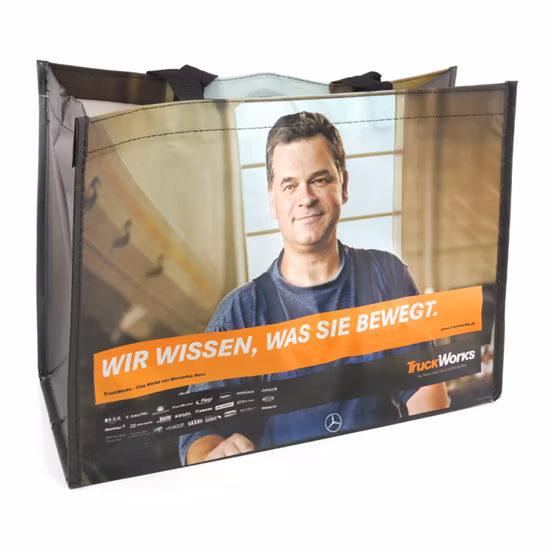 Bolsos de compras reutilizables laminados RPET no tejidos tejidos PP personalizados promocionales