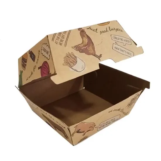 Empaquetado para llevar biodegradable disponible de la caja de los alimentos de preparación rápida del almuerzo del papel de Kraft