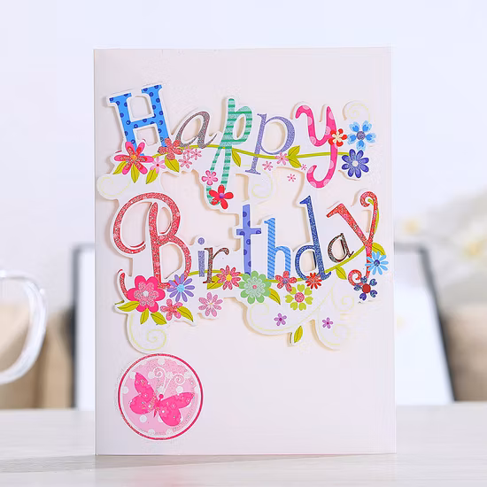 Imprimir gracias embalaje de cartón tarjeta de felicitación personalizada emergente