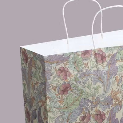 Embalaje de compras de comestibles al por menor biodegradable reciclado, comida rápida hecha a medida, embalaje de ropa para llevar, bolsa de papel Kraft